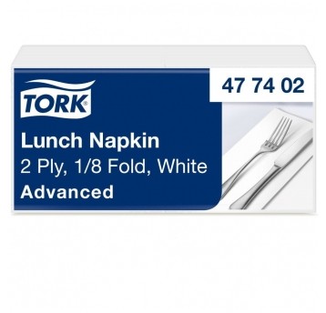 Serwetki lunchowe Tork 477402 - białe - składka 1/8 - 32,8 cm - 200 szt.