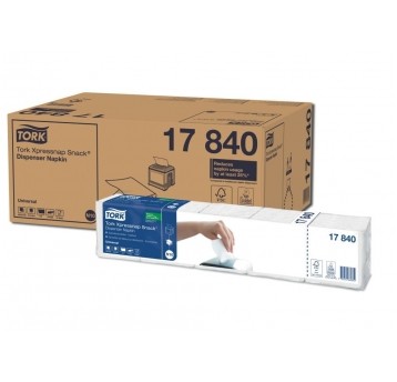 Serwetki Tork 17840 Xpressnap® Snack do dyspensera N10 - białe - 1125 szt.