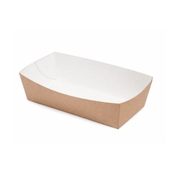 Tacka papierowa kraft - 14 x 7 x 4,5 cm - BIO - M - 100 szt.
