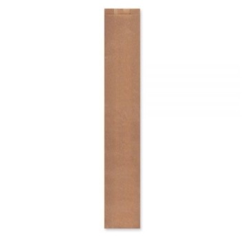 Torebki na bagietkę - fałdowe papierowe - brązowe - 58 x 10 x 6 cm - 1000 szt.