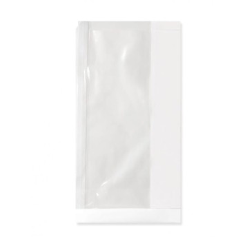 Torebki na pieczywo z okienkiem - fałdowe papierowe - białe - 28 x 15 x 4 cm - 1000 szt.